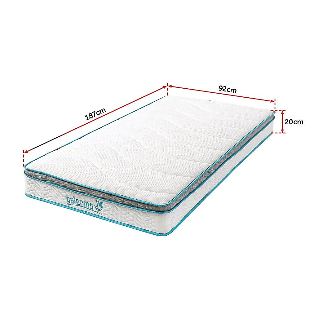 Single 20cm Hybrid Mattress Memory Foam and Innerspring Support