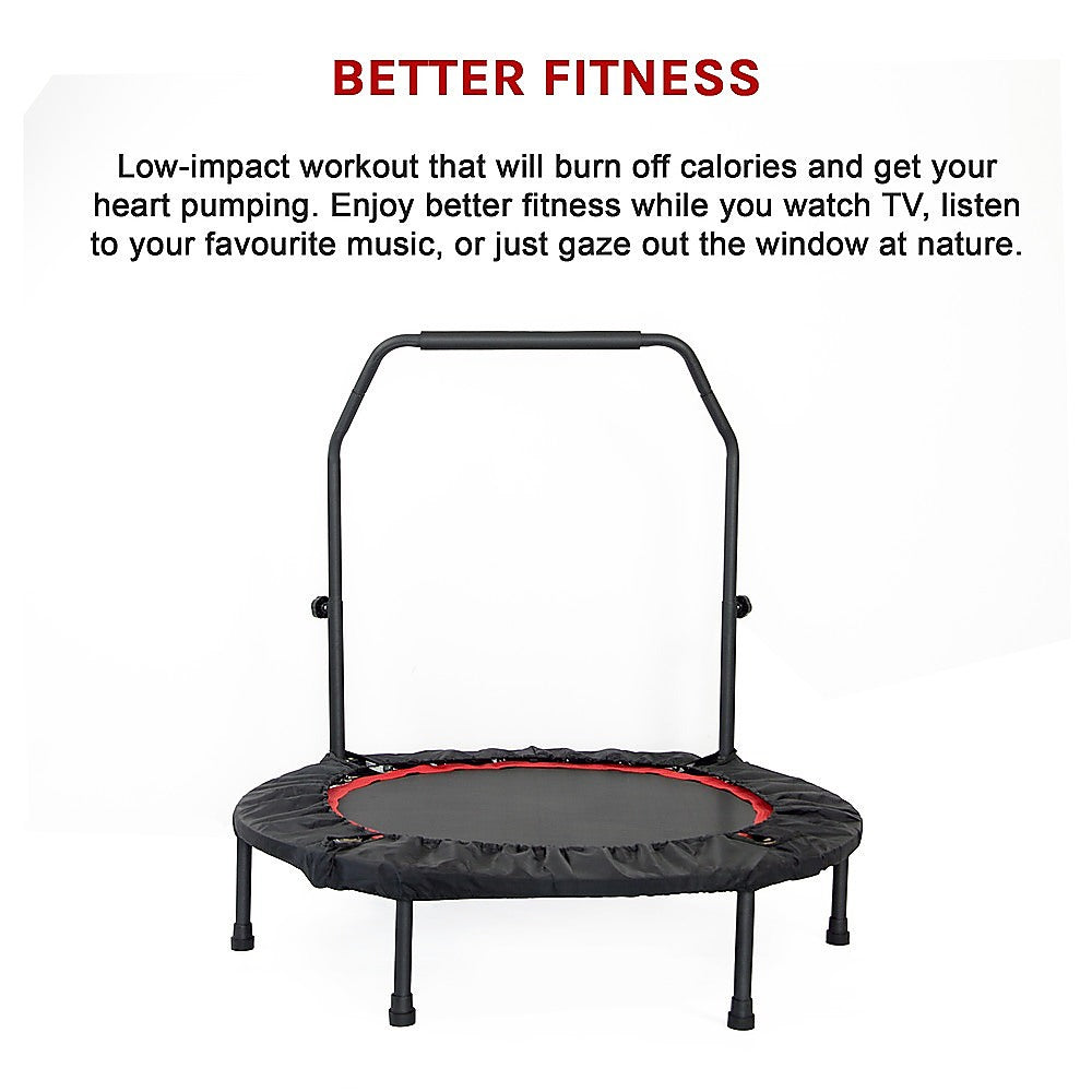 Mini Rebounder Trampoline with Adjustable Handle Fitness Bounce Trainer