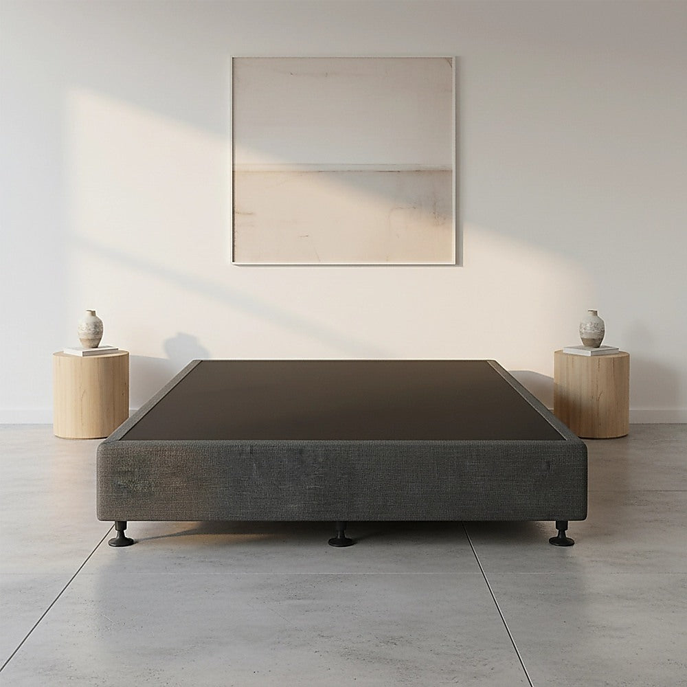 Palermo King Single Ensemble Bed Base Platinum Graphite Linen Fabric