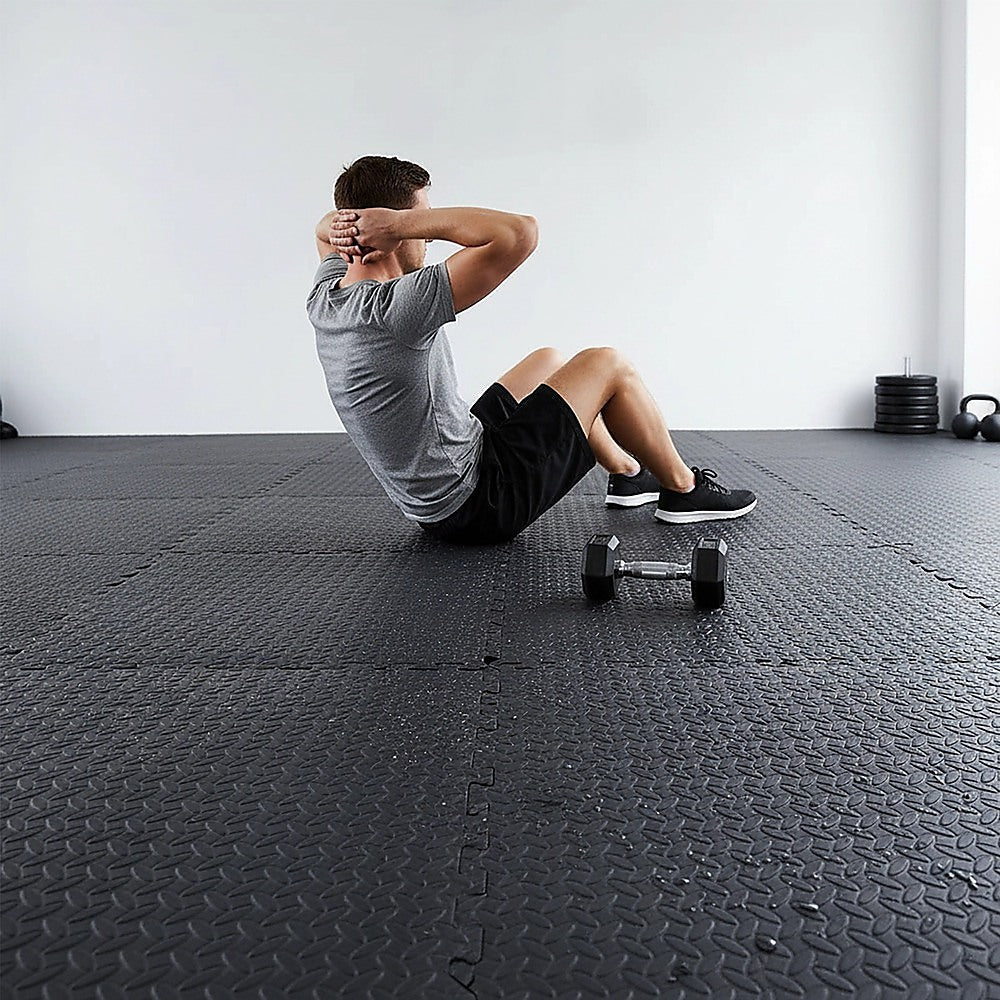 12 Tiles EVA Rubber Foam Gym Mat 60x60cm – 2.5cm Thick Fitness Flooring Set