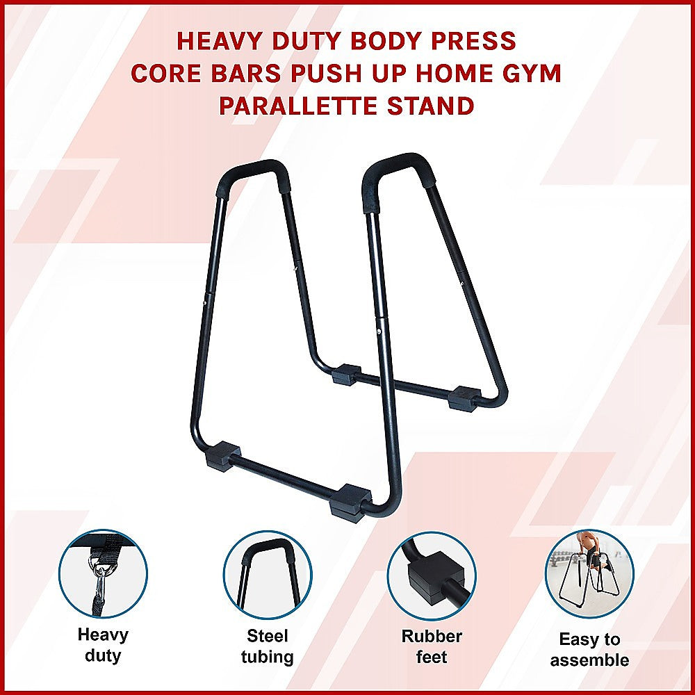 Heavy Duty Body Press Core Bars Push Up Home Gym Parallette Stand