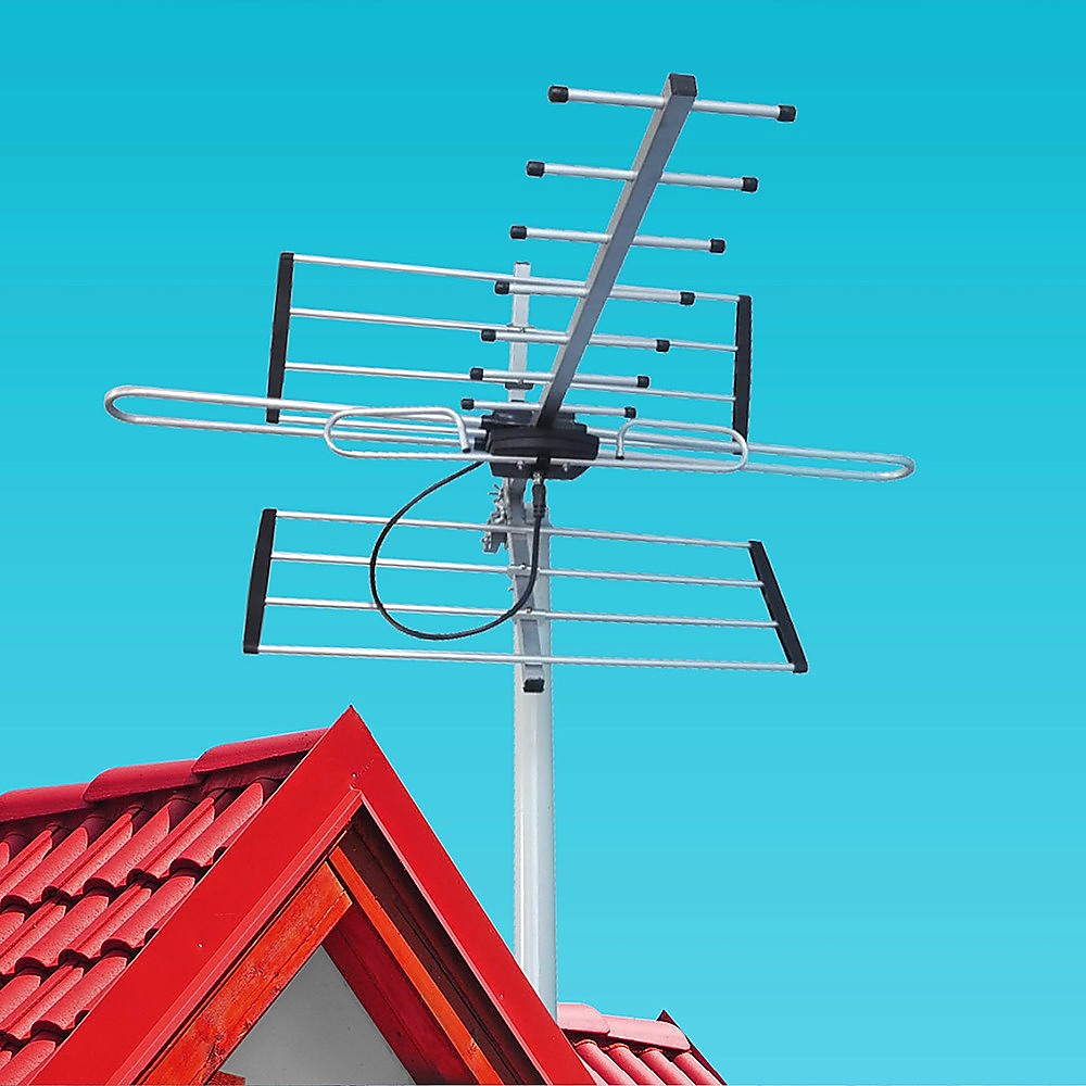Digital TV Outdoor Antenna Aerial UHF VHF FM Signal Booster HD