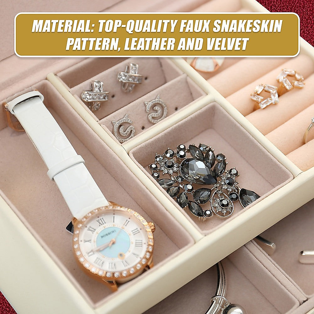 Jewellery Storage Box Girls Ring Necklace Display Organiser Case For Neat Accessory Storage