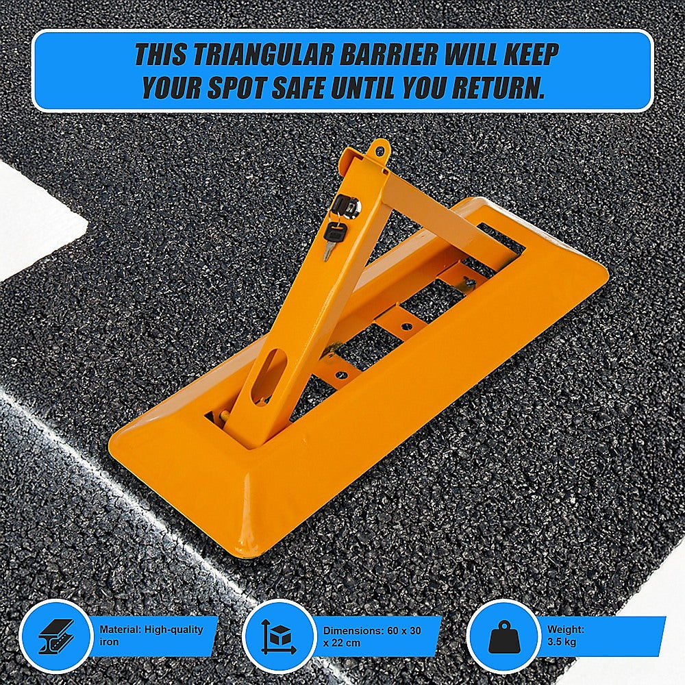 60cm Iron Fold Down Vehicle Security Parking Lock Bollard Barrier For Reserved Car Parking Protection