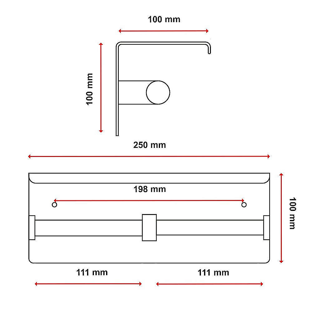Stainless Steel Double Toilet Paper Holder Towel Roll Tissue Rack Storage Shelf