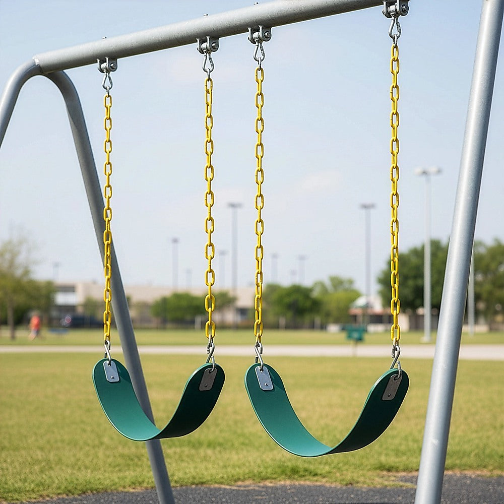 2 Pack Swings Seats Heavy Duty 66 Chain Plastic Coated Playground Swing