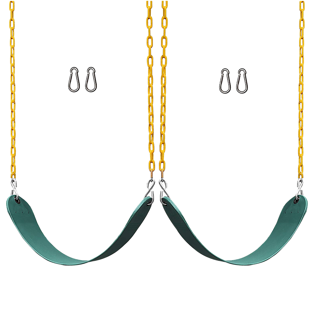 2 Pack Swings Seats Heavy Duty 66 Chain Plastic Coated Playground Swing