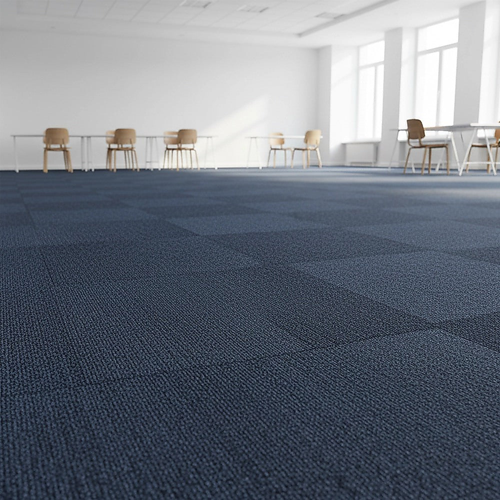 5m2 Box of Premium Carpet Tiles Commercial Domestic Office Heavy Use Flooring Blue