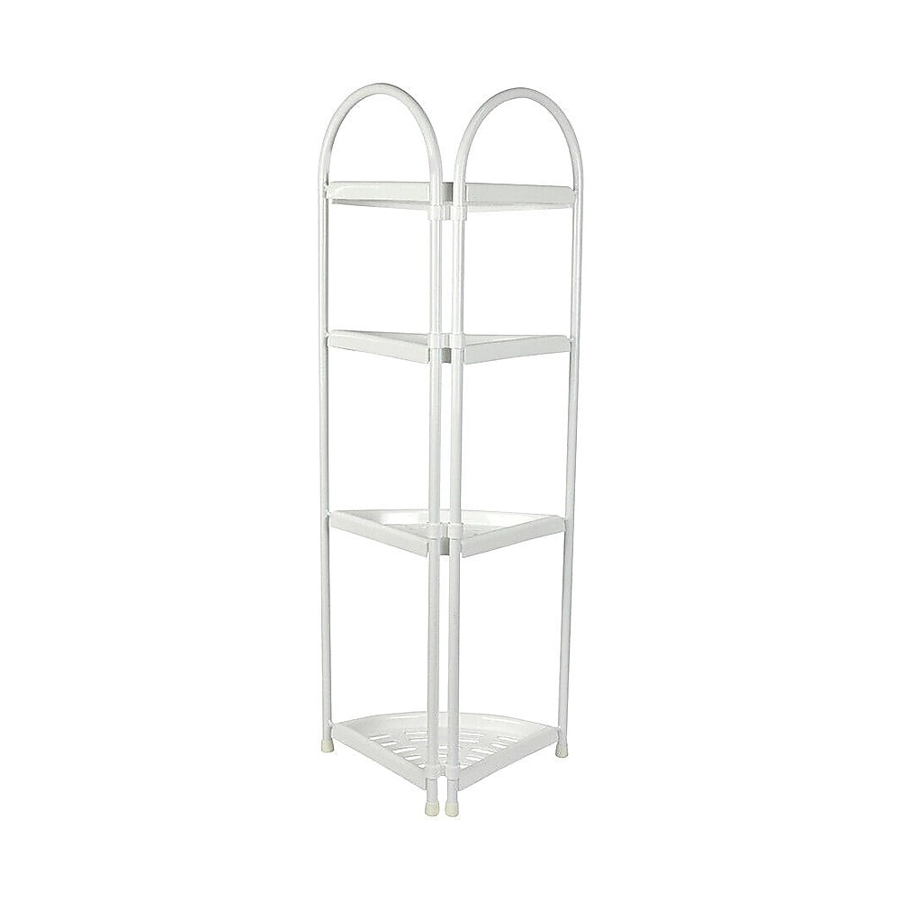 Shower Corner Shelf White Caddy Bathroom Shelves Organiser Bath Storage Rack 4