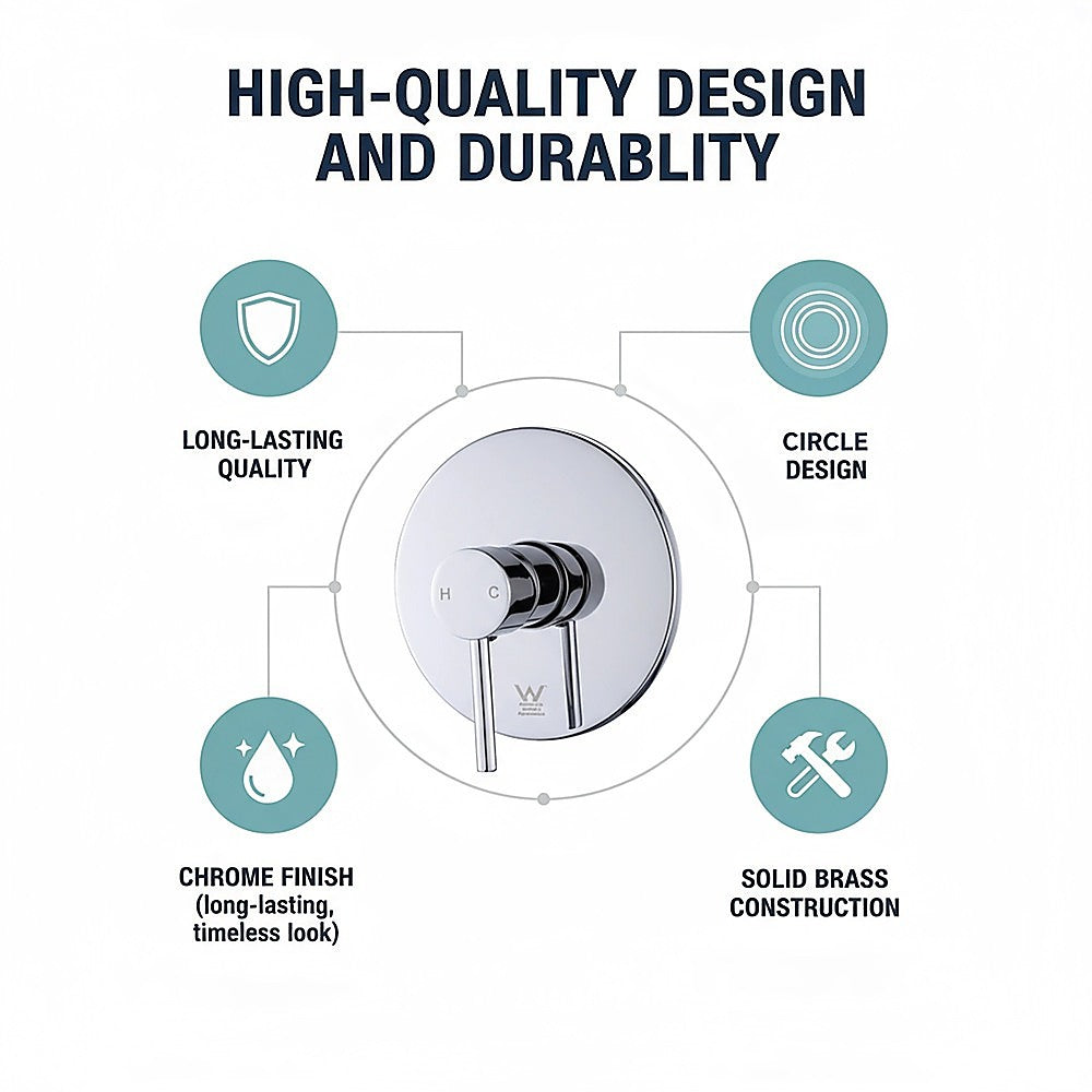 Shower Bath Mixer Tap Bathroom WATERMARK Approved - Chrome