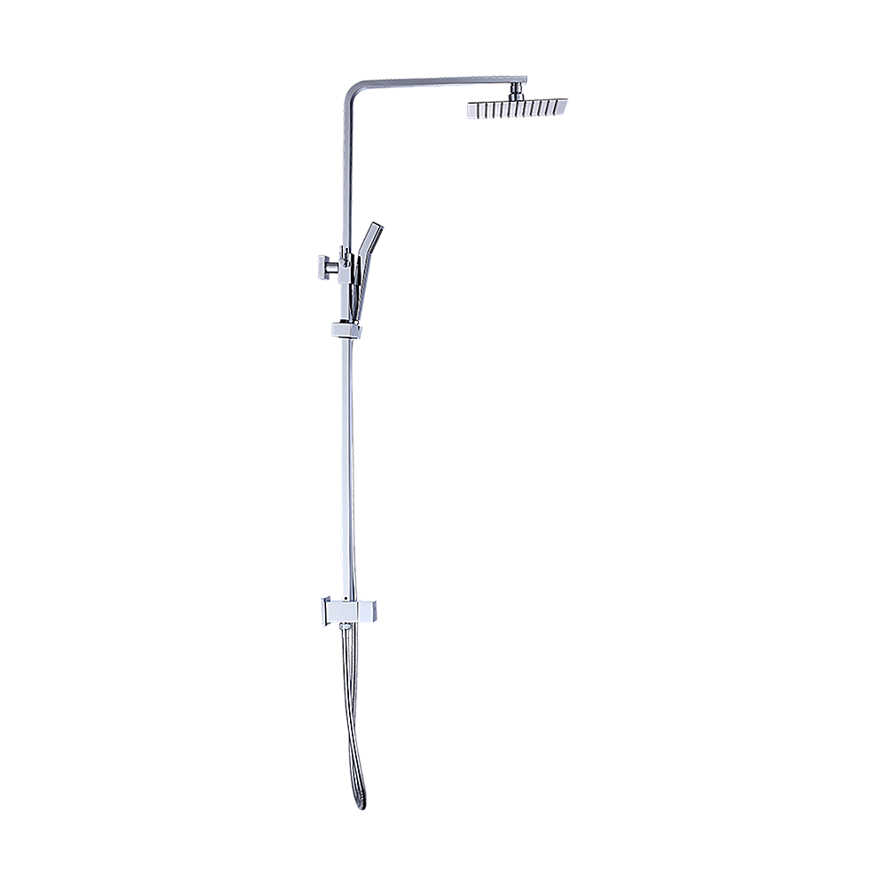 WELS 8 Rain Shower Head Set Square Dual Heads Faucet High Pressure Hand Held