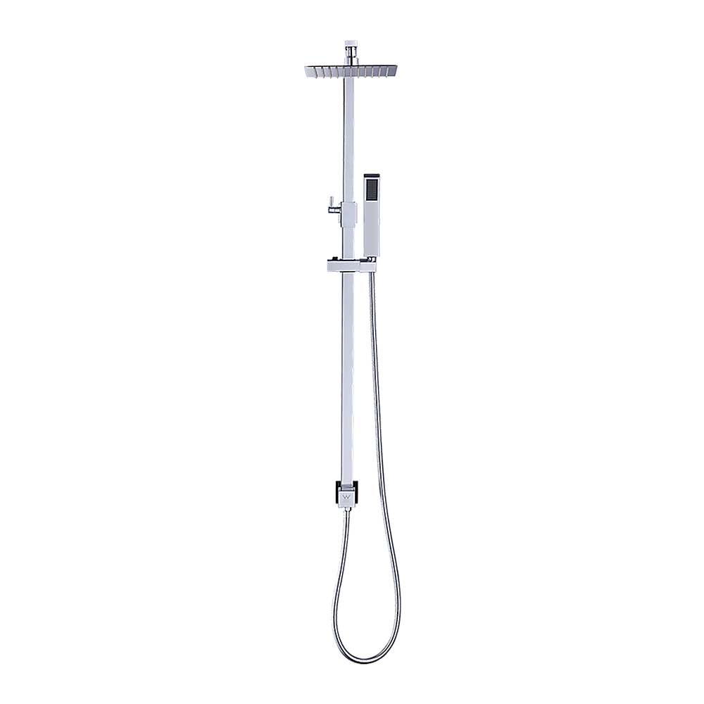 WELS 8 Rain Shower Head Set Square Dual Heads Faucet High Pressure Hand Held