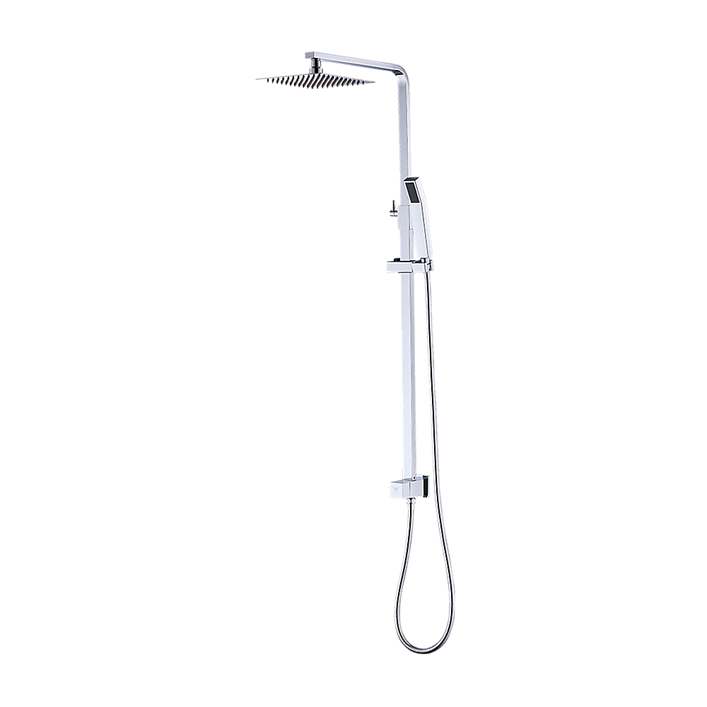 WELS 8 Rain Shower Head Set Square Dual Heads Faucet High Pressure Hand Held