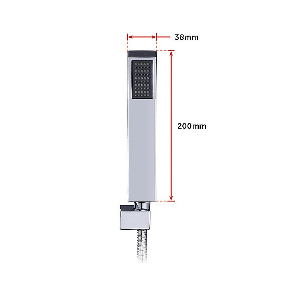 WELS 8 Rain Shower Head Set Square Dual Heads Faucet High Pressure Hand Held