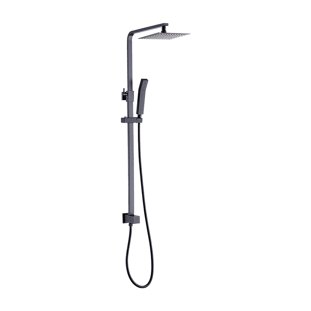 WELS 8 Rain Shower Head Set Square Dual Heads Faucet High Pressure Hand Held
