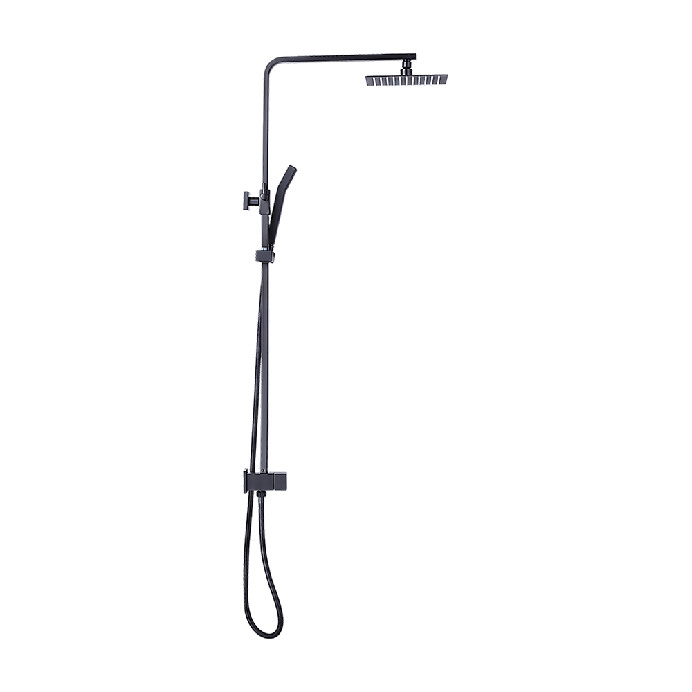 WELS 8 Rain Shower Head Set Square Dual Heads Faucet High Pressure Hand Held