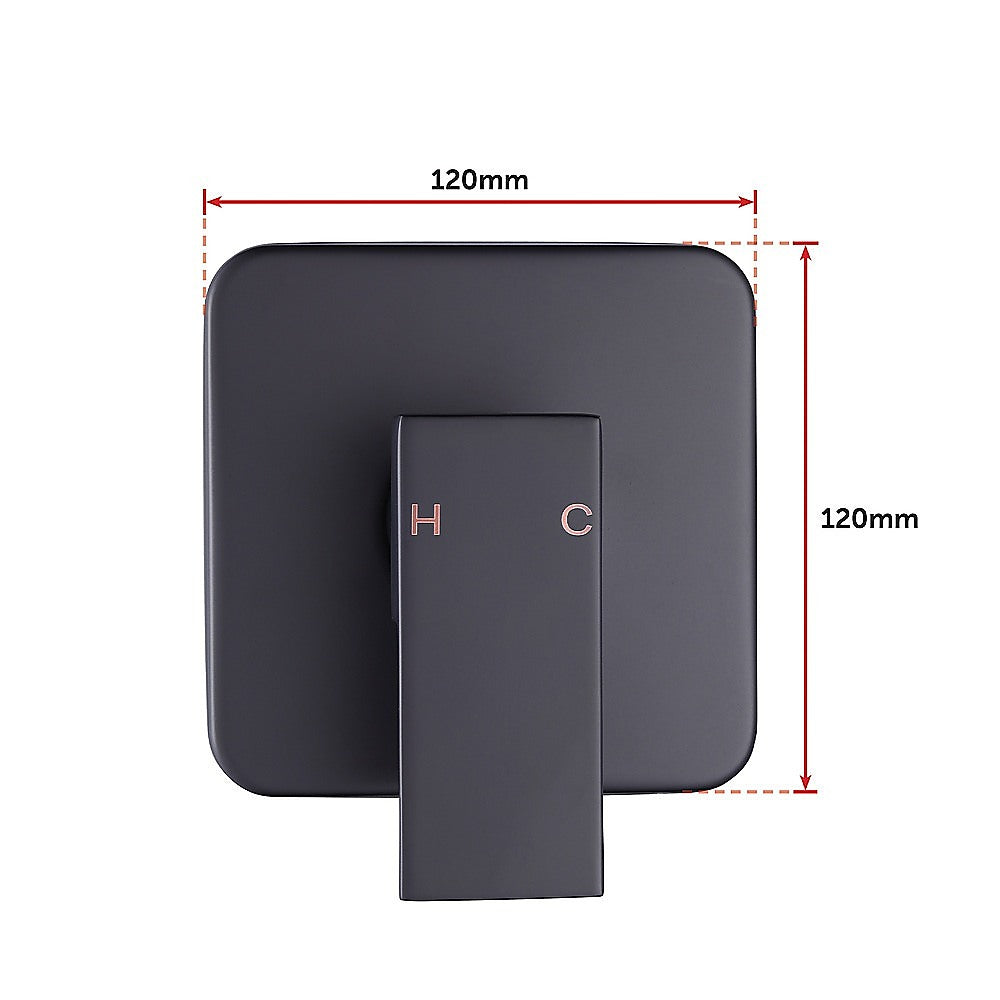 WELS 8 Rain Shower Head Set Square Dual Heads Faucet High Pressure With Mixer