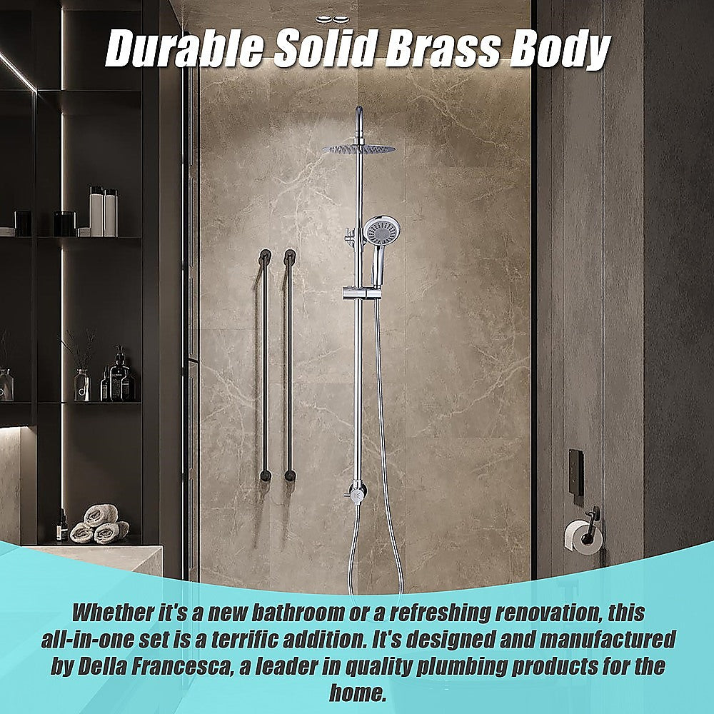 WELS 8 Rain Shower Head Set Rounded Dual Heads Faucet High Pressure Hand Held