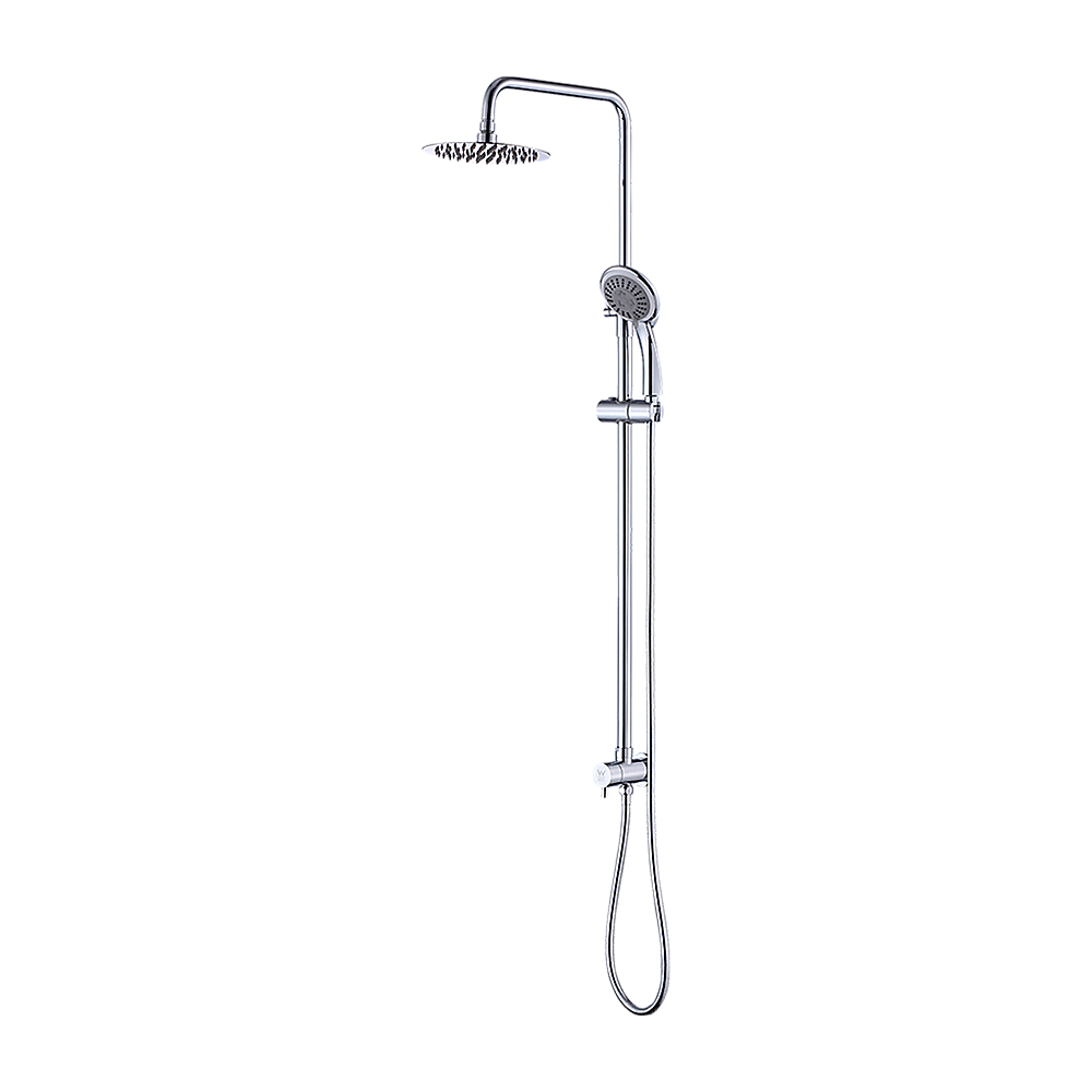 WELS 8 Rain Shower Head Set Rounded Dual Heads Faucet High Pressure Hand Held