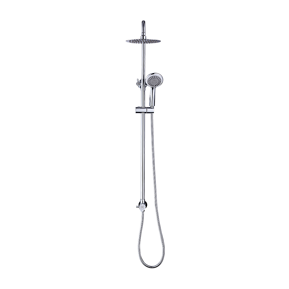 WELS 8 Rain Shower Head Set Rounded Dual Heads Faucet High Pressure Hand Held