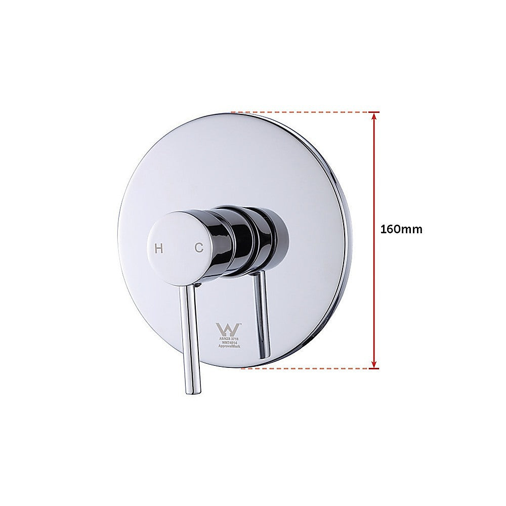 WELS 8 Rain Shower Head Set Rounded Dual Heads Faucet High Pressure With Mixer
