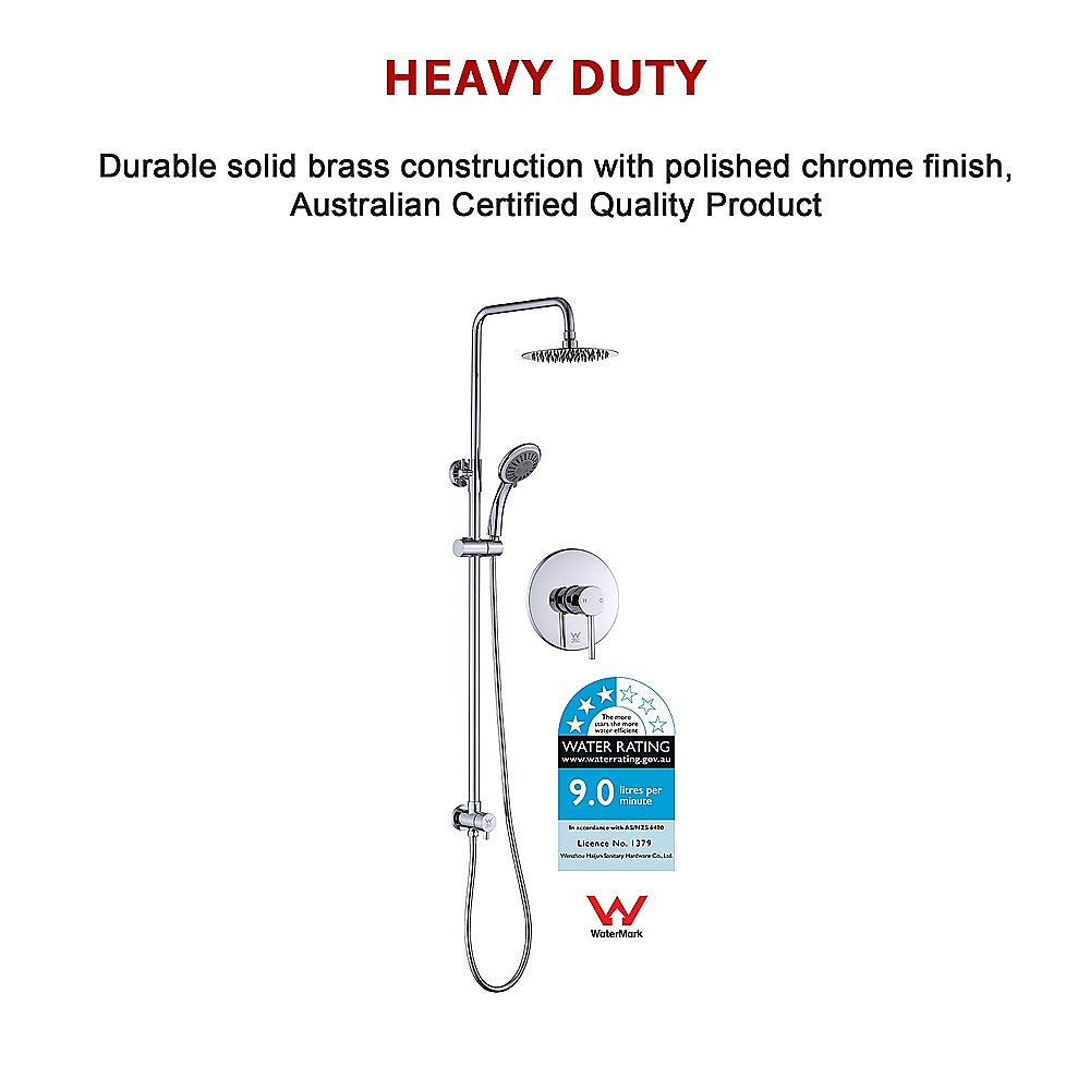 WELS 8 Rain Shower Head Set Rounded Dual Heads Faucet High Pressure With Mixer