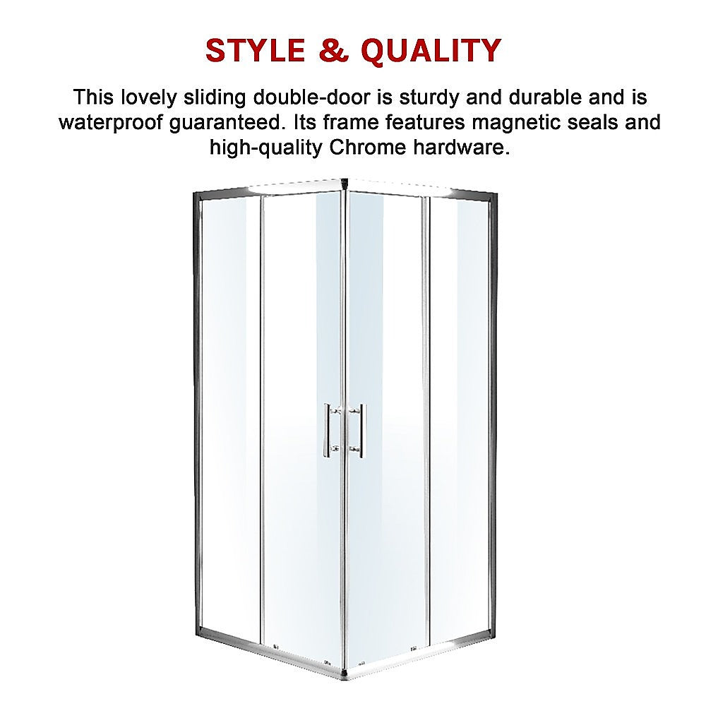 1200 x 800mm Sliding Door Nano Safety Glass Shower Screen By Della Francesca