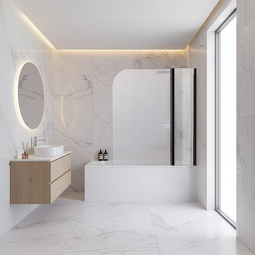 180 Degree Pivot Door 6mm Safety Glass Bath Shower Screen 1200x1400mm By Della Francesca