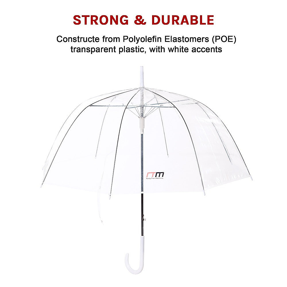5x Clear Transparent Rain Walking Umbrella Parasol PVC Dome Wedding Party Favour