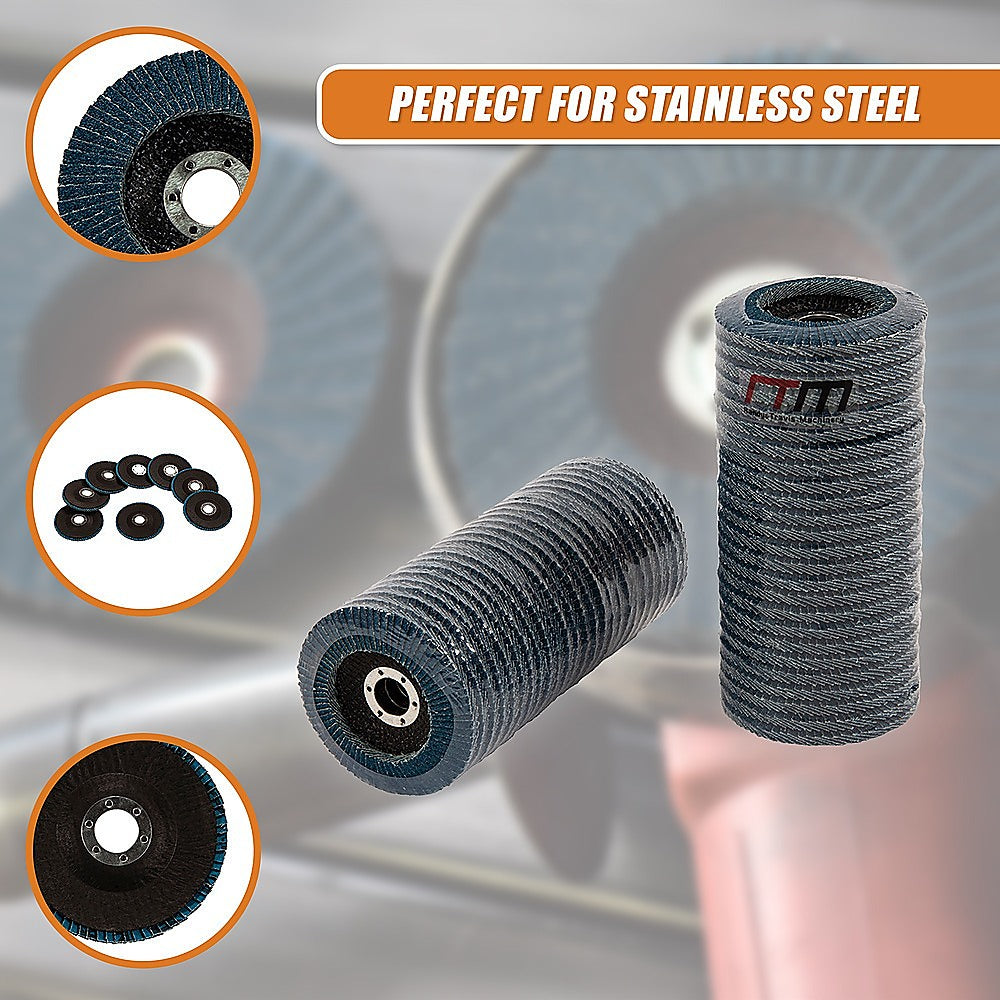 50x Pack Premium Zirconia Flap Disc Sanding Grinding 115mm 4.5 40 Grit