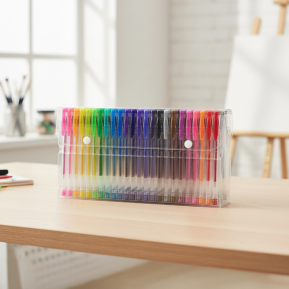 Glitter Gel Pens (100 pack) with 2.5X More Ink - Craft, Kids & Adult Colouring