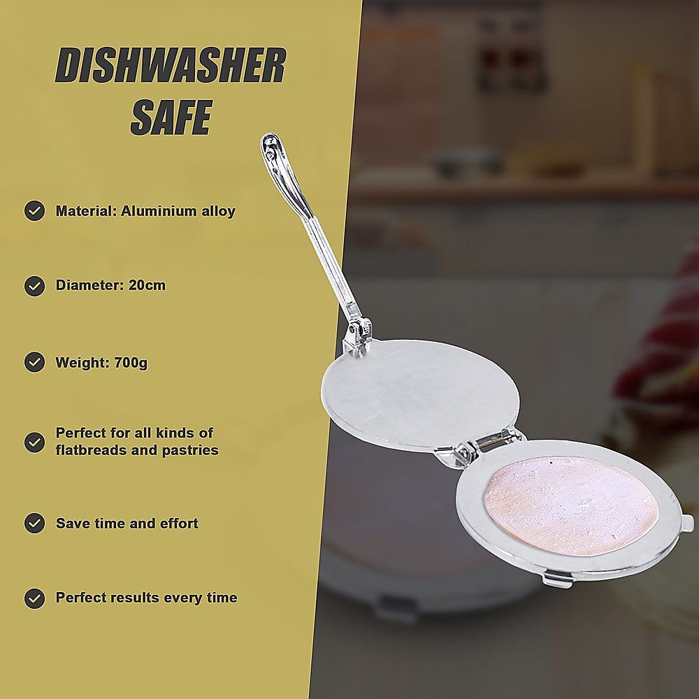 20cm Premium Tortilla Press Flat Bread Maker Taco Roti Chapati Health Food Pastry