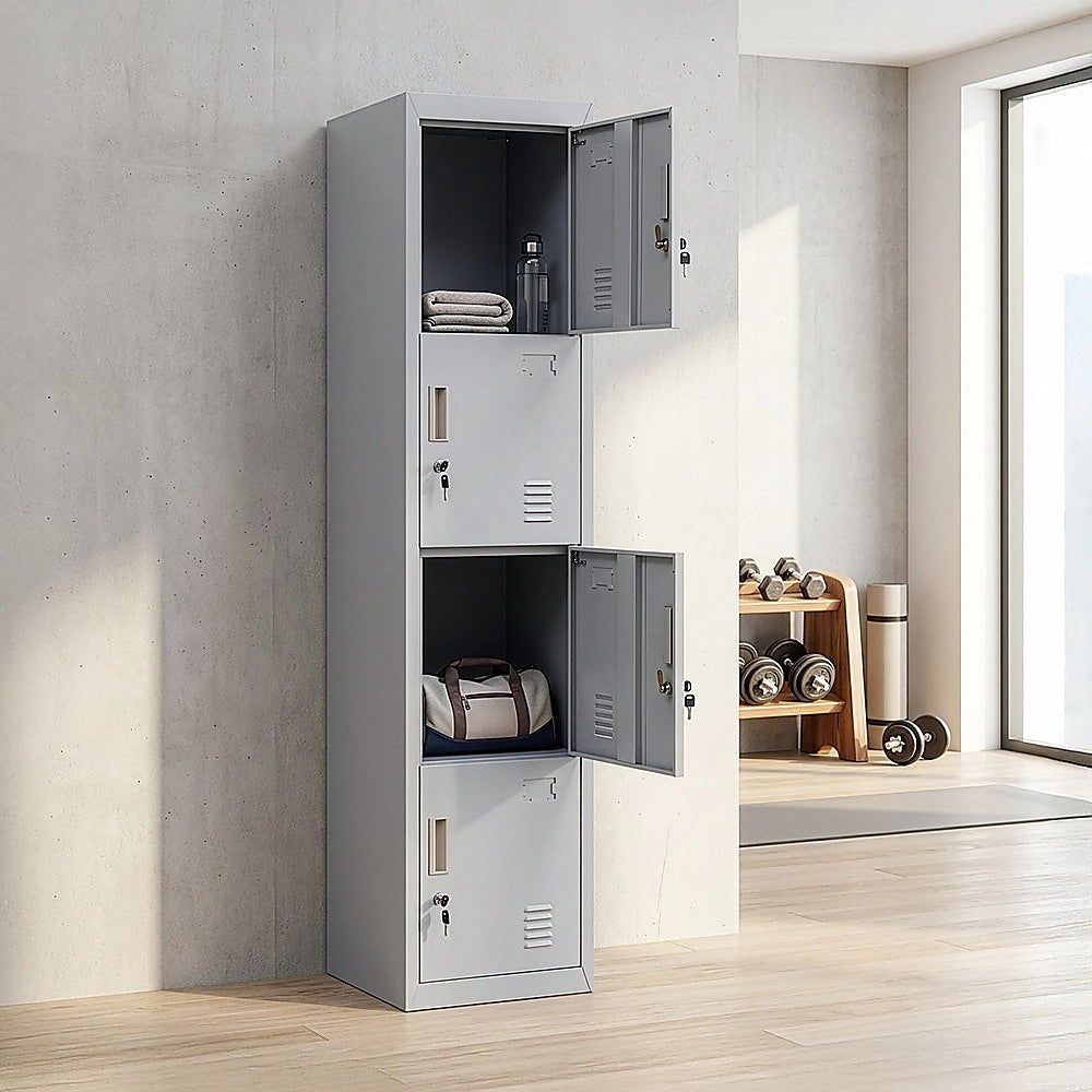 4-Door Vertical Locker for Office Gym Shed School Home Storage
