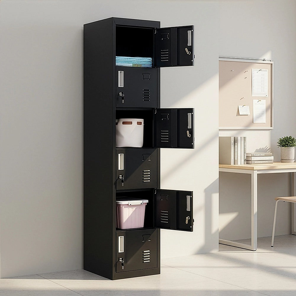 6-Door Locker for Office Gym Shed School Home Storage