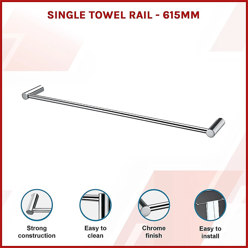 Single Towel Rail - 615mm