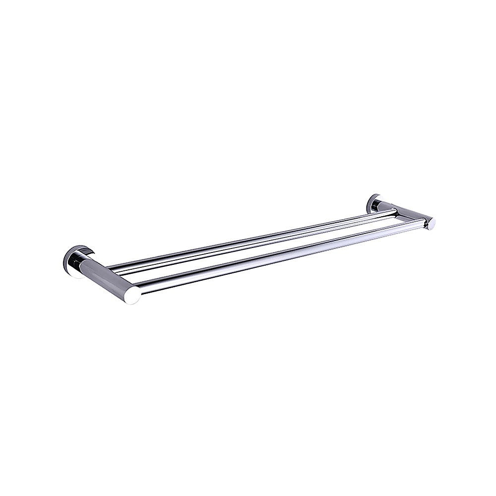 Double Classic Chrome Towel Bar Rail Bathroom