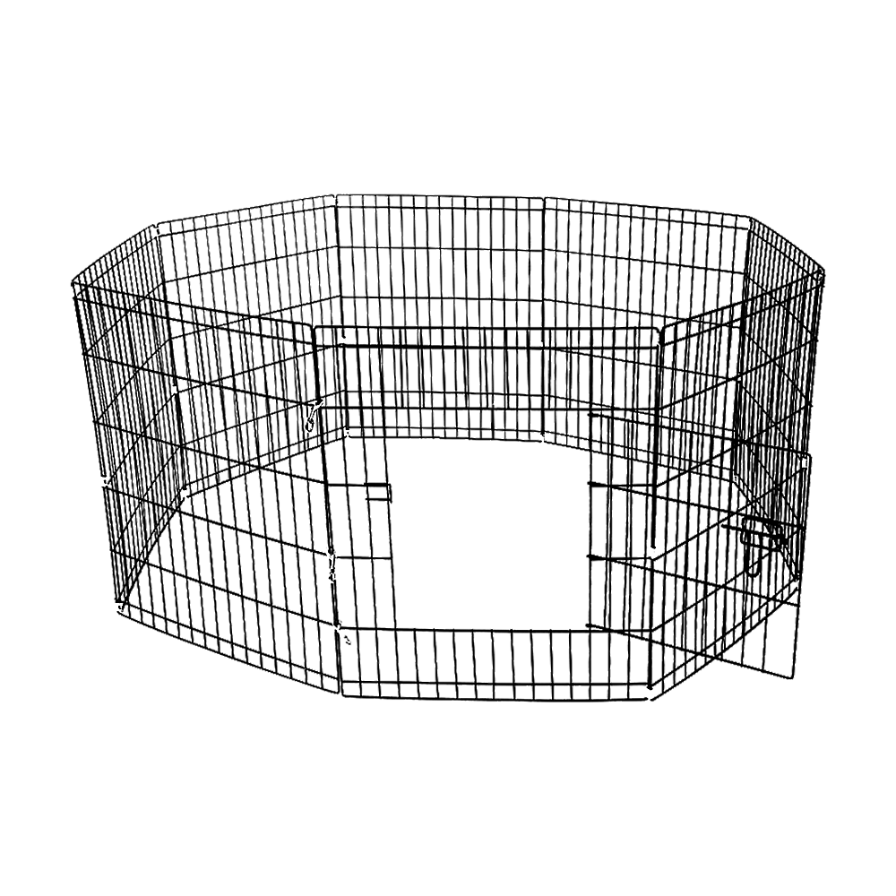 24 8 Panel Pet Dog Playpen Puppy Exercise Cage Enclosure Fence Play Pen