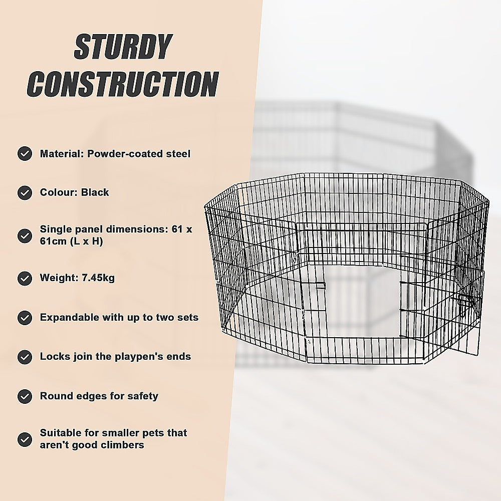 24 8 Panel Pet Dog Playpen Puppy Exercise Cage Enclosure Fence Play Pen