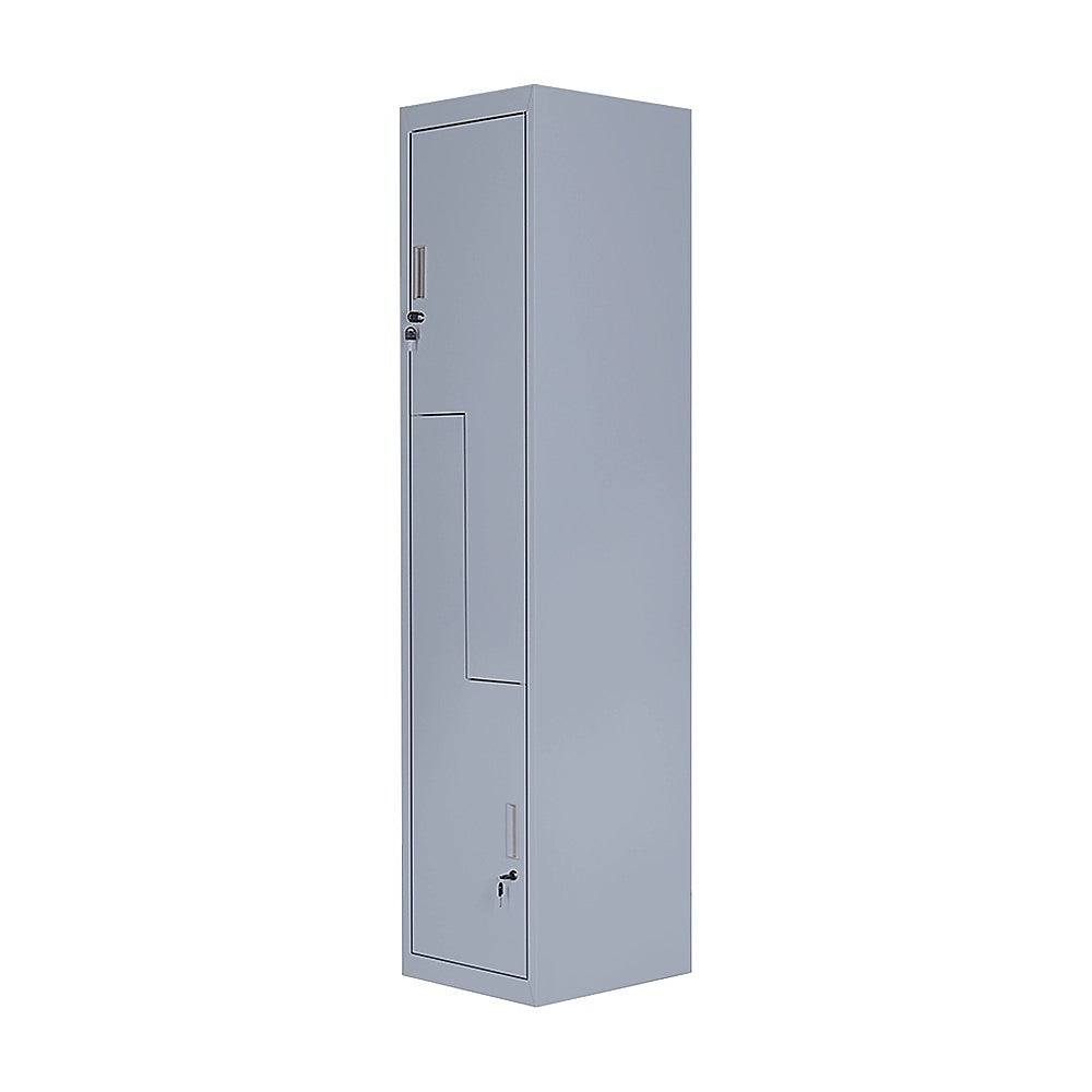 Grey Two-Door L-shaped Office Gym Shed Storage Lockers