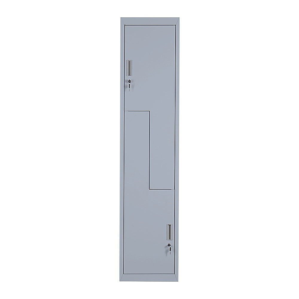 Grey Two-Door L-shaped Office Gym Shed Storage Lockers