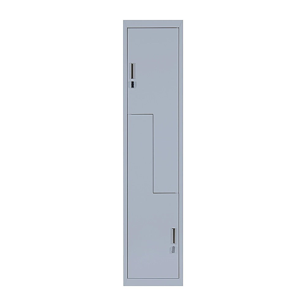 Grey Two-Door L-shaped Office Gym Shed Storage Lockers