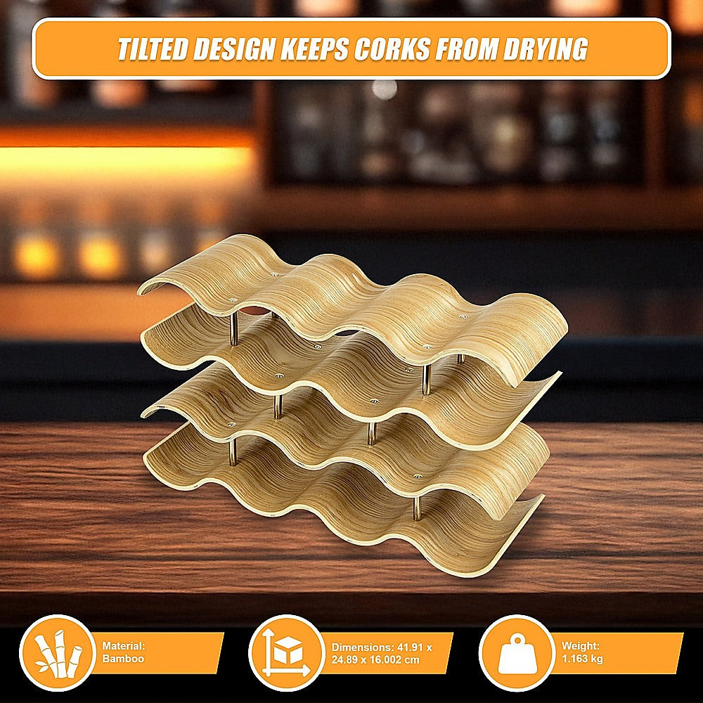 Wooden Wave Wine Rack/Creative Home Grape Wine Holder Shelf Cabinet/Bottle Rack