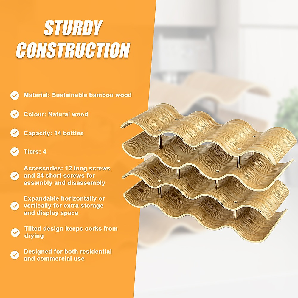 Wooden Wave Wine Rack/Creative Home Grape Wine Holder Shelf Cabinet/Bottle Rack