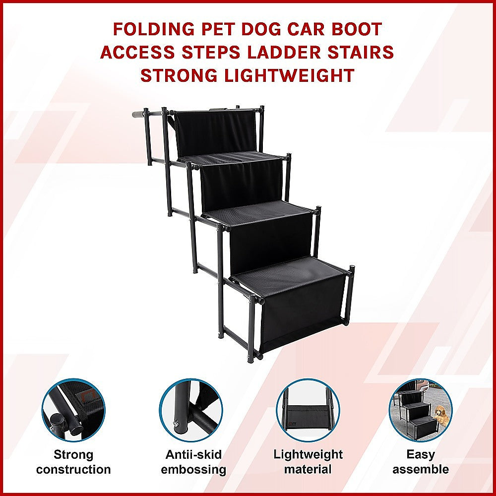 Folding Dog Car Boot Steps Ladder Lightweight Strong Pet Stairs