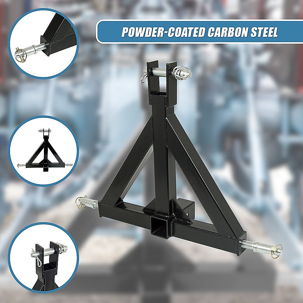 Heavy Duty Steel 3 Point 2 Trailer Hitch Receiver Tow Drawbar For Cat 1 Tractor