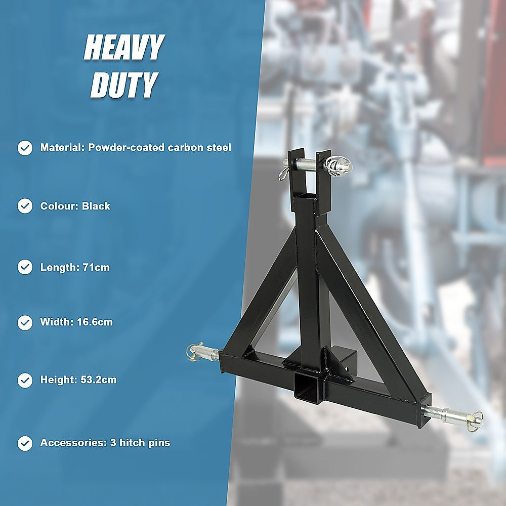 Heavy Duty Steel 3 Point 2 Trailer Hitch Receiver Tow Drawbar For Cat 1 Tractor