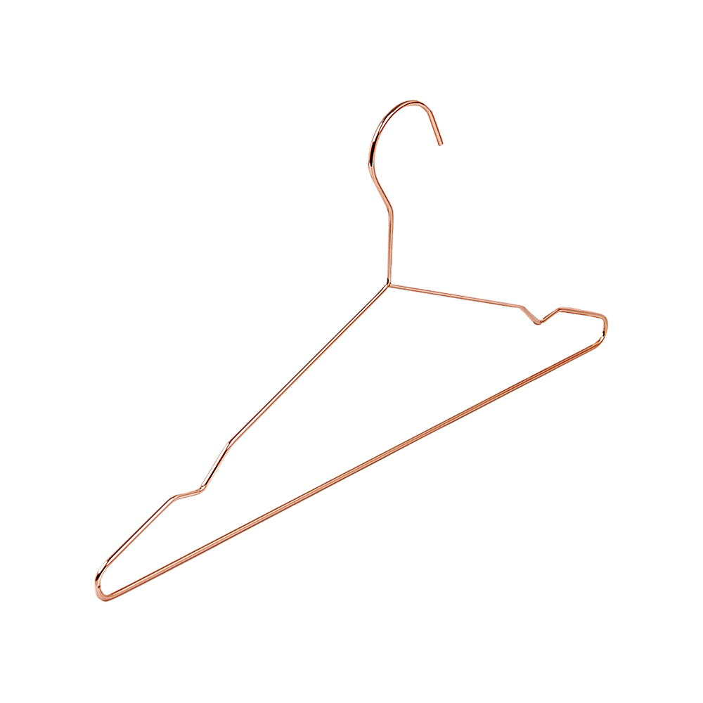 Adult 16.5 Rose Gold Shiny Metal Wire Coat Suit Top Clothes Hangers (60pc per set)