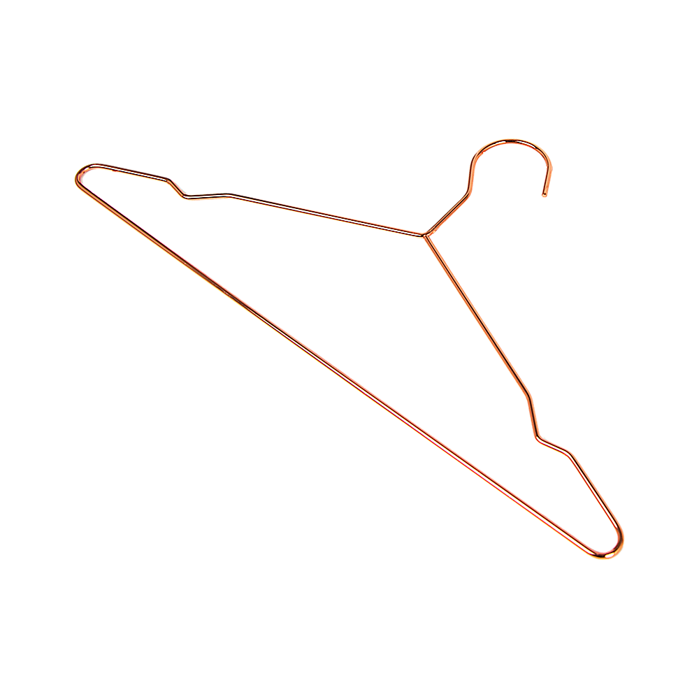Adult 16.5 Rose Gold Shiny Metal Wire Coat Suit Top Clothes Hangers (60pc per set)