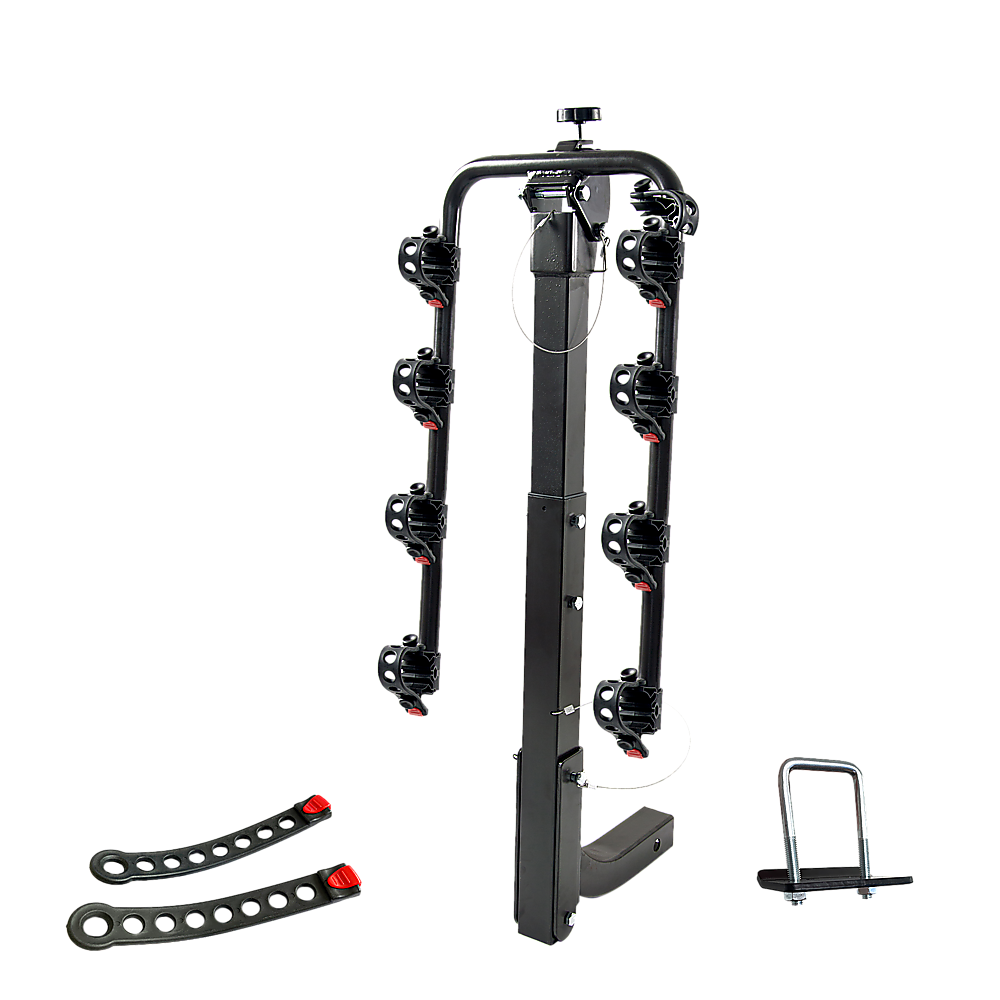 Premium 4-Bike Carrier Rack Hitch Mount Swing Down Bicycle Rack W/ 2 Receiver