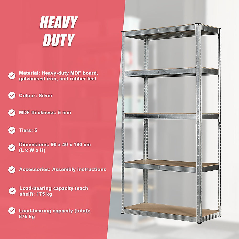 1.8M Warehouse Shelving Racking Steel Pallet Garage Shelves Metal Storage Rack